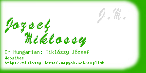 jozsef miklossy business card